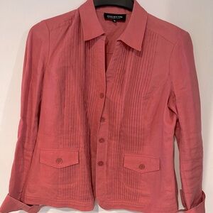 Jones NY coral linen jacket petite collection 8P